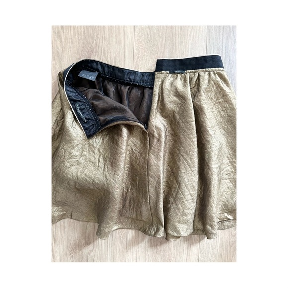 Maison Scotch Metallic Brown Skirt with Black Waistband - Picture 6 of 6